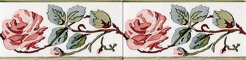 Керамическая плитка Cenefa Rosas Pb Carmin C/C B 7.5 X 15