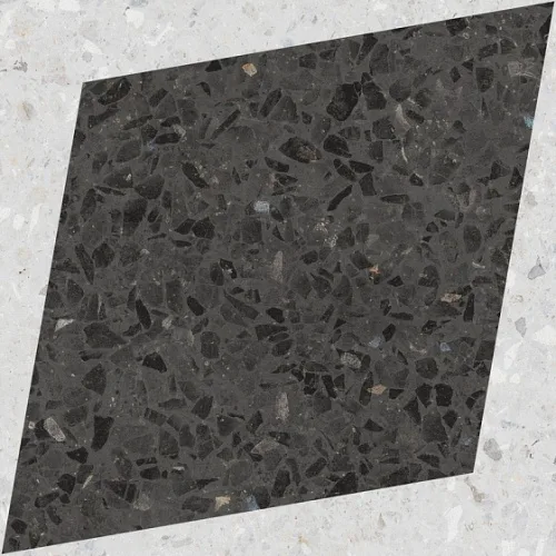 Керамогранит Natural Drops Rhombus Decor Graphite 18.5X18.5 См