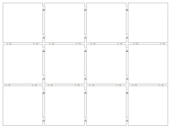 Керамогранит Конфетти белый, полотно 29,8х39,8 из 12 частей 9,8х9,8 9.8x9.8 1230H