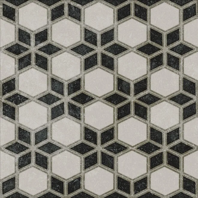 Керамогранит Фреджио 4 черно-белый 20x20