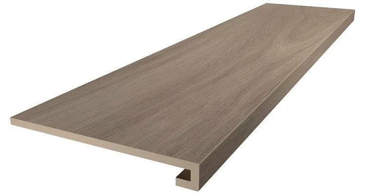 Ступень клееная Монтиони коричневый светлый матовый обрезной 33x119,5