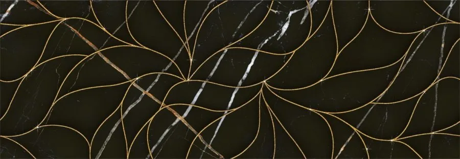 Керамическая плитка Black&Gold Struttura Decor 24.2x70