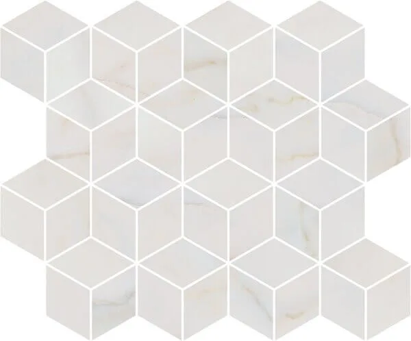 Керамическая плитка Греппи белый мозаичный 45x37.5