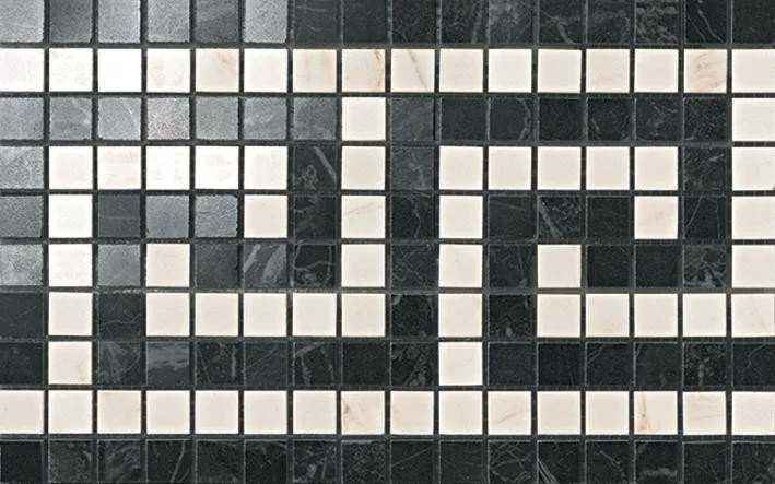 Marvel Noir/Cremo Greca Mosaico — Atlas Concorde — 18,5×30 см