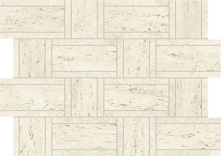 Marvel White Mosaico Basketweave