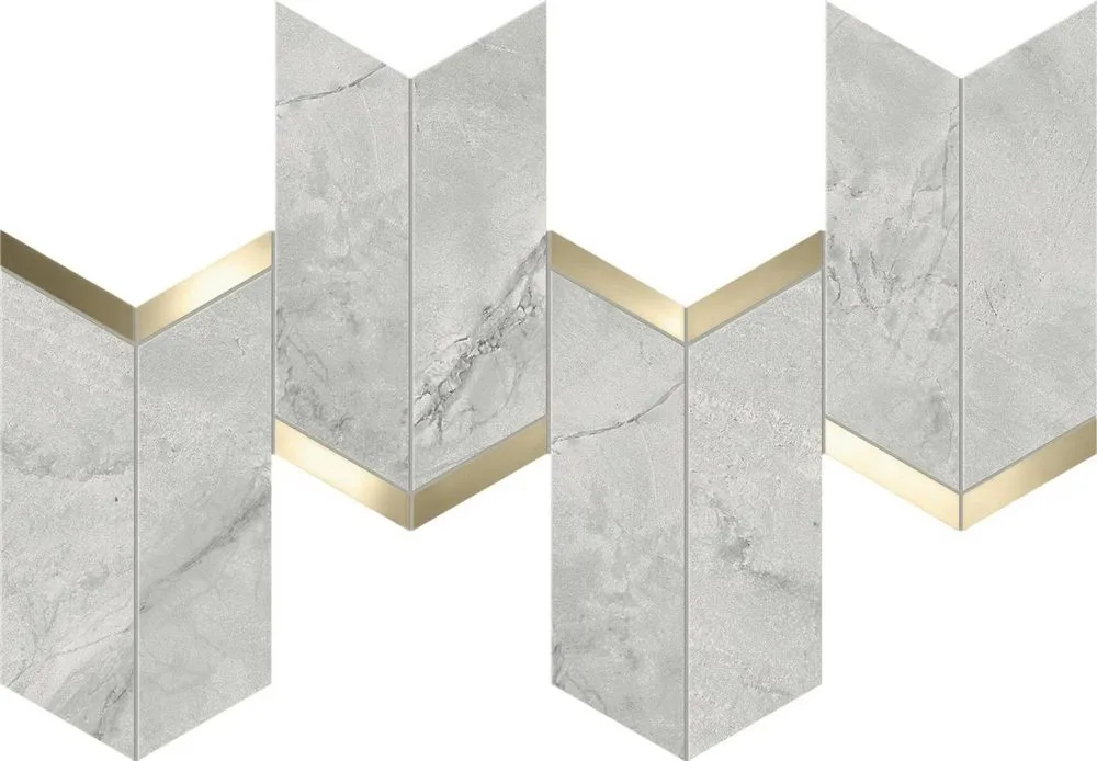 Marvel Grey Cloud Mosaico Chevron Lappato