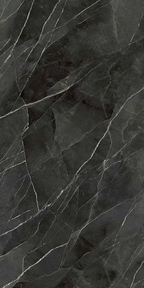 Laminam Diamond Calacatta Black Bocciardato Book Match Face B 162x324 5.6мм