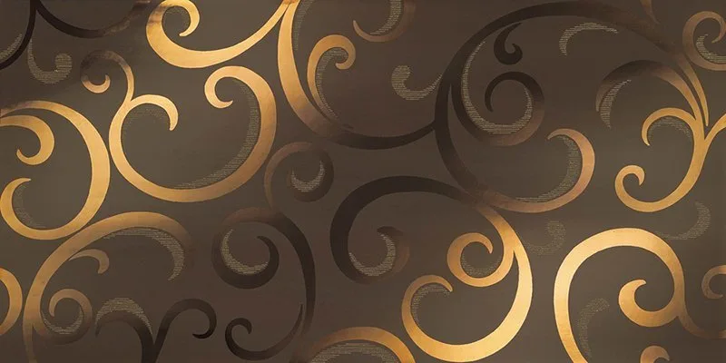 #(c) Mark Moka Gold Damask Декор — Atlas Concorde — 40×80 см