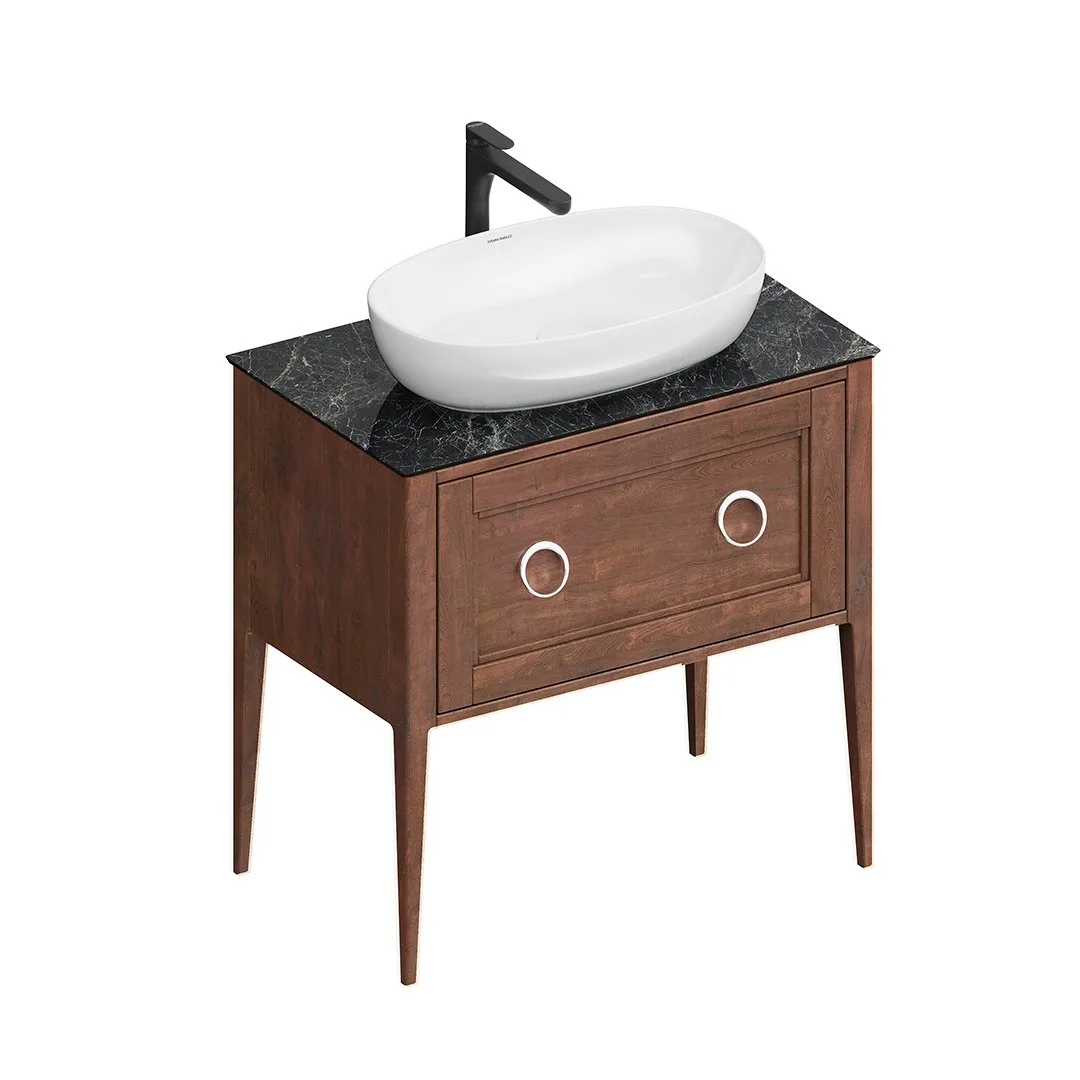 Тумба Plaza Classic Neo/Плаза Классик Нео напольная 1+1 ящик 80, орех матовый — Kerama Marazzi