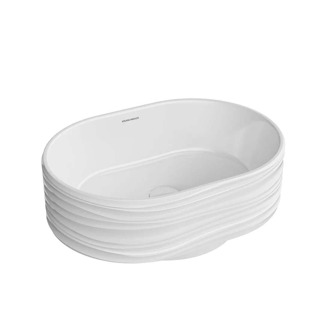 Раковина ARTBASIN Sabbia/АртБэйзин Саббья накладная 50, белая глянцевая — Kerama Marazzi