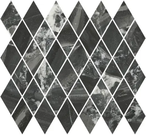 Риальто мозаичный чёрный глянцевый 37,5x35