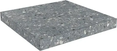 Керамогранит Ступень угловая клееная Терраццо серый темный 33x33