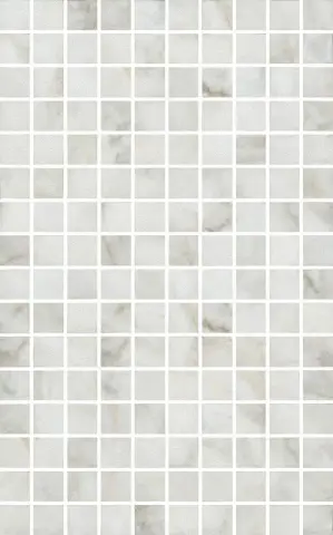 Кантата мозаичный белый глянцевый 25x40
