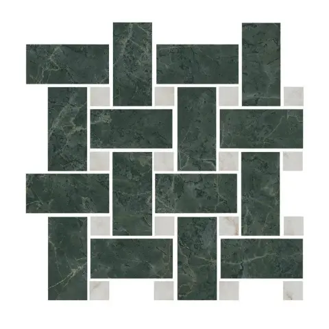 Серенада мозаичный зелёный лаппатированный 32x32