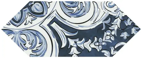 Керамическая плитка Алмаш 3 синий глянцевый 14х34