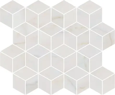 Керамическая плитка Греппи белый мозаичный 45x37.5