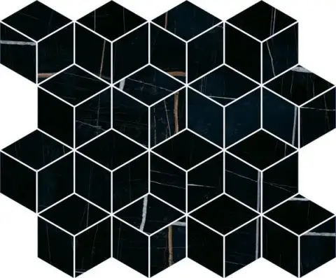 Керамическая плитка Греппи черный мозаичный 45x37.5