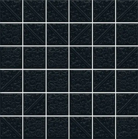 Керамическая плитка Ла-Виллет черный 30.1x30.1 мозаичная 21025