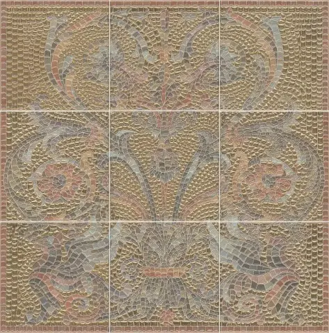 Керамическая плитка Панно Виченца золото, 9 частей 15х15 45x45