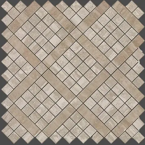 Marvel Travertino Silver Diagonal Mosaic 30.5x30.5