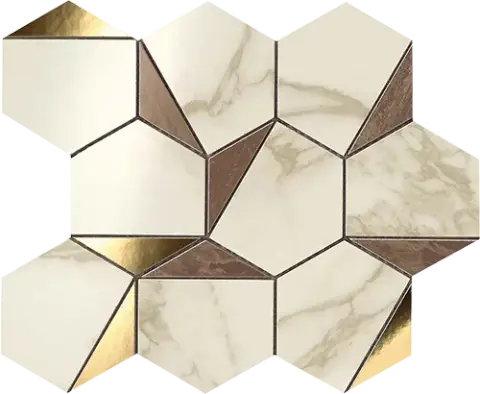 Marvel Gold Hex Brown-Calacatta 25.1x29