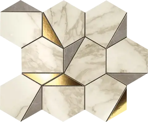 Marvel Gold Hex Gris-Calacatta 25.1x29