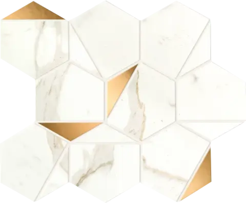 Marvel Calacatta Prestigio Gold Hex Shiny (A4Wu) 25.1x29