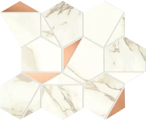 Marvel Calacatta Imperiale Gold Hex Shiny (A4Ww) 25.1x29