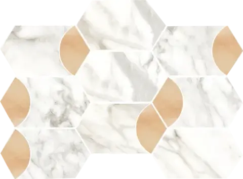 Luce Grey Esagona Decoro Rame Lusso 26x35