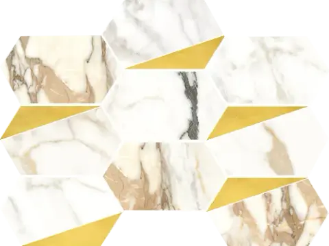 Luce Oro Esagona Decoro Oro Satin Finish 26x35