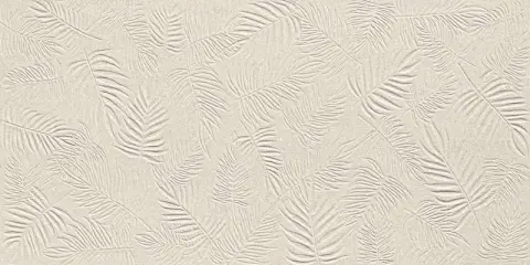 3D Wall Carve Leaf Ivory 40x80
