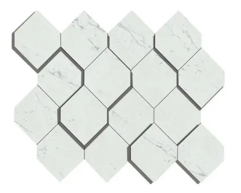 Marvel Carrara Pure Mosaico Esagono 3D