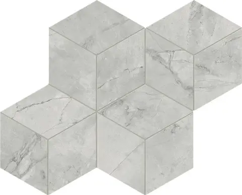 Marvel Grey Cloud Mosaico Esagono Silk