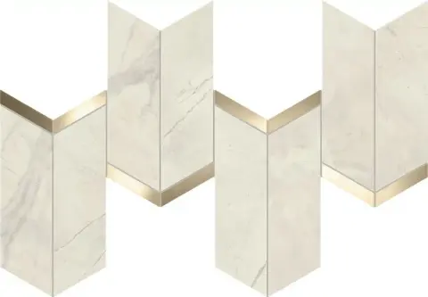 Marvel Calacatta Perla Mosaico Chevron Lappato