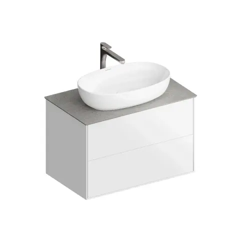 Тумба Plaza Modern/Плаза Модерн подвесная 80 белый 2 ящика