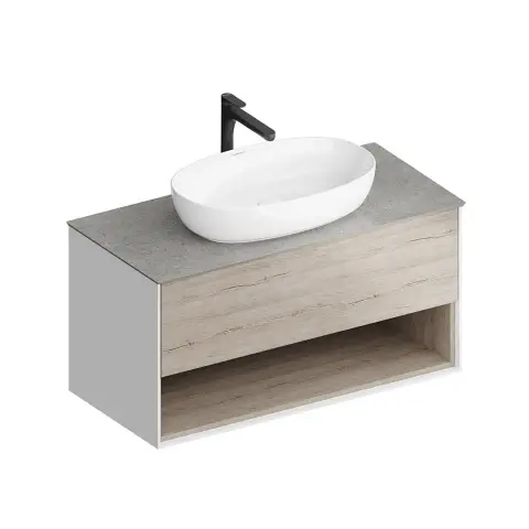 Тумба Plaza Modern/Плаза Модерн подвесная 100 дуб орегон 1 ящик + полка