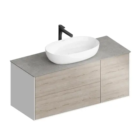 Тумба Plaza Modern/Плаза Модерн подвесная 120 дуб орегон 3 ящика