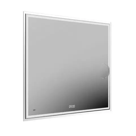 Зеркало Tecno/Текно c LED/с подсветкой с макро линзой 90, с функц. антизапотевание, белый глянцевый